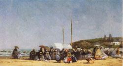 Eugene Boudin The Beach at Trouville